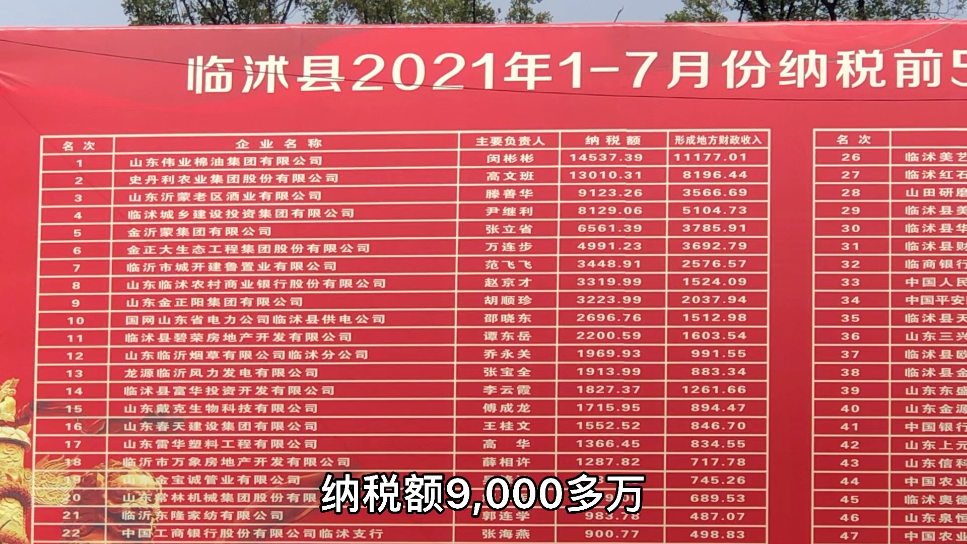 临沭县企业纳税榜,史丹利第二,沂蒙老区第三,第一名是谁?哔哩哔哩bilibili