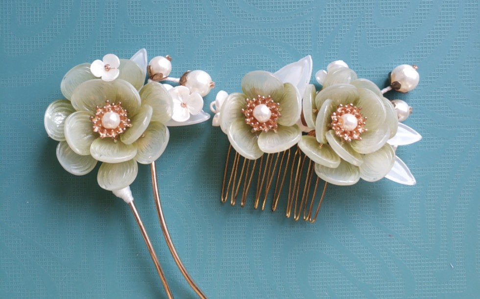 【封面免邮送】～璎珞⑥元一条～百搭汉服发饰绢花发夹簪子发钗发夹