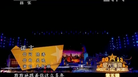 [图][2013星光璀璨中国巨星演唱会]歌曲《诺言》演唱：毛阿敏