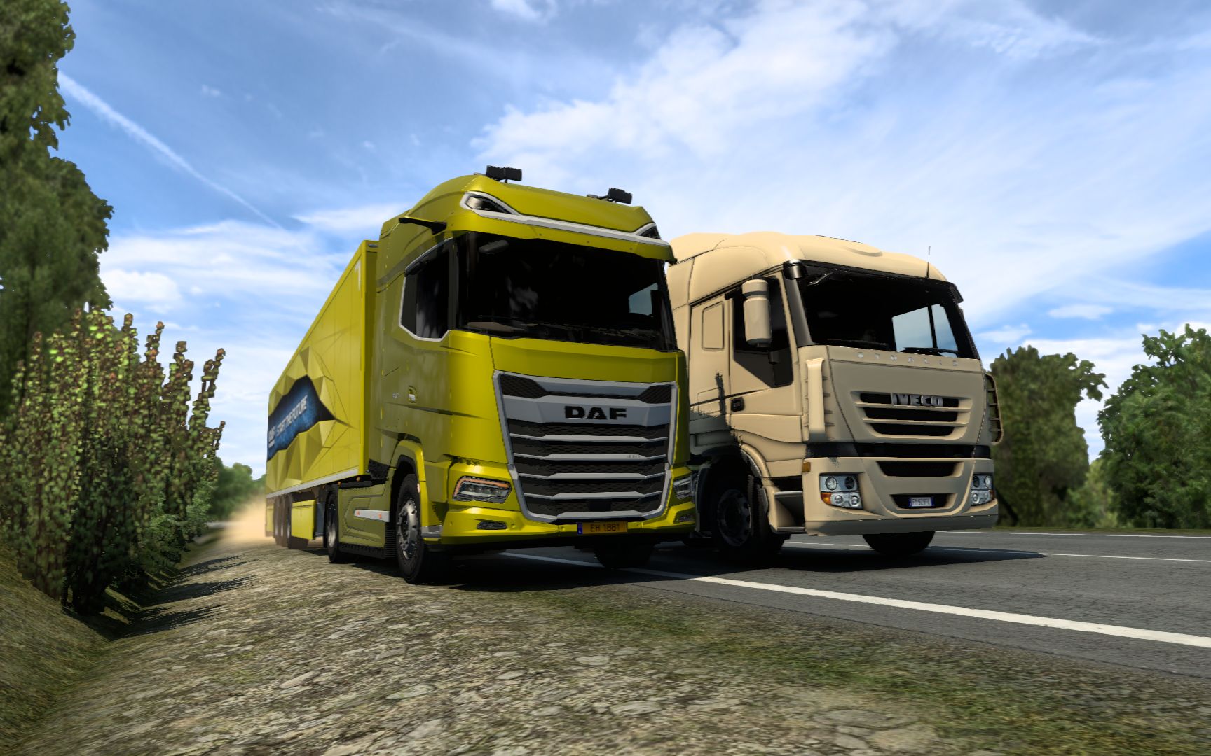 【欧洲卡车模拟2】达夫2021运送摩托车(里窝那→罗马)6000牛米就是爽!