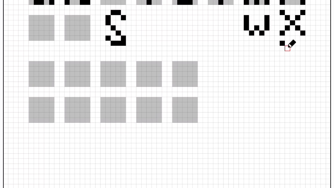 [硬核]26字母+10个数字像素画法!!!哔哩哔哩bilibili