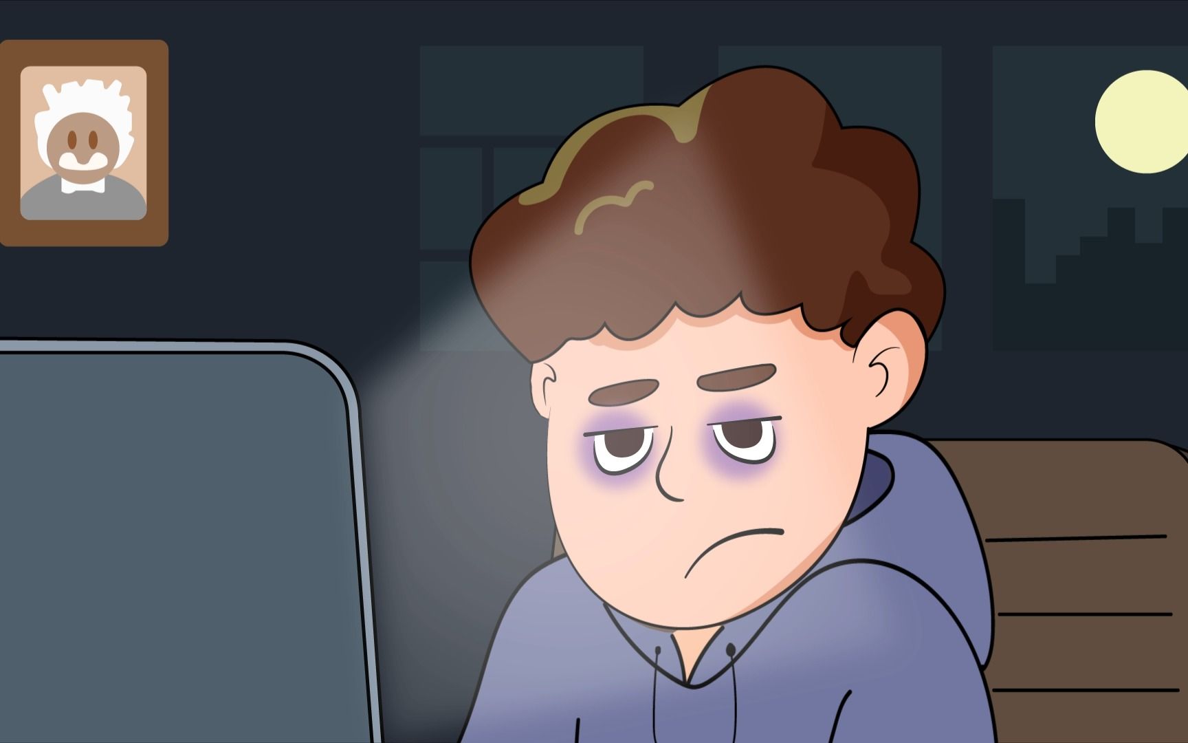 关于统计熬夜信息的mg动画 (原创)