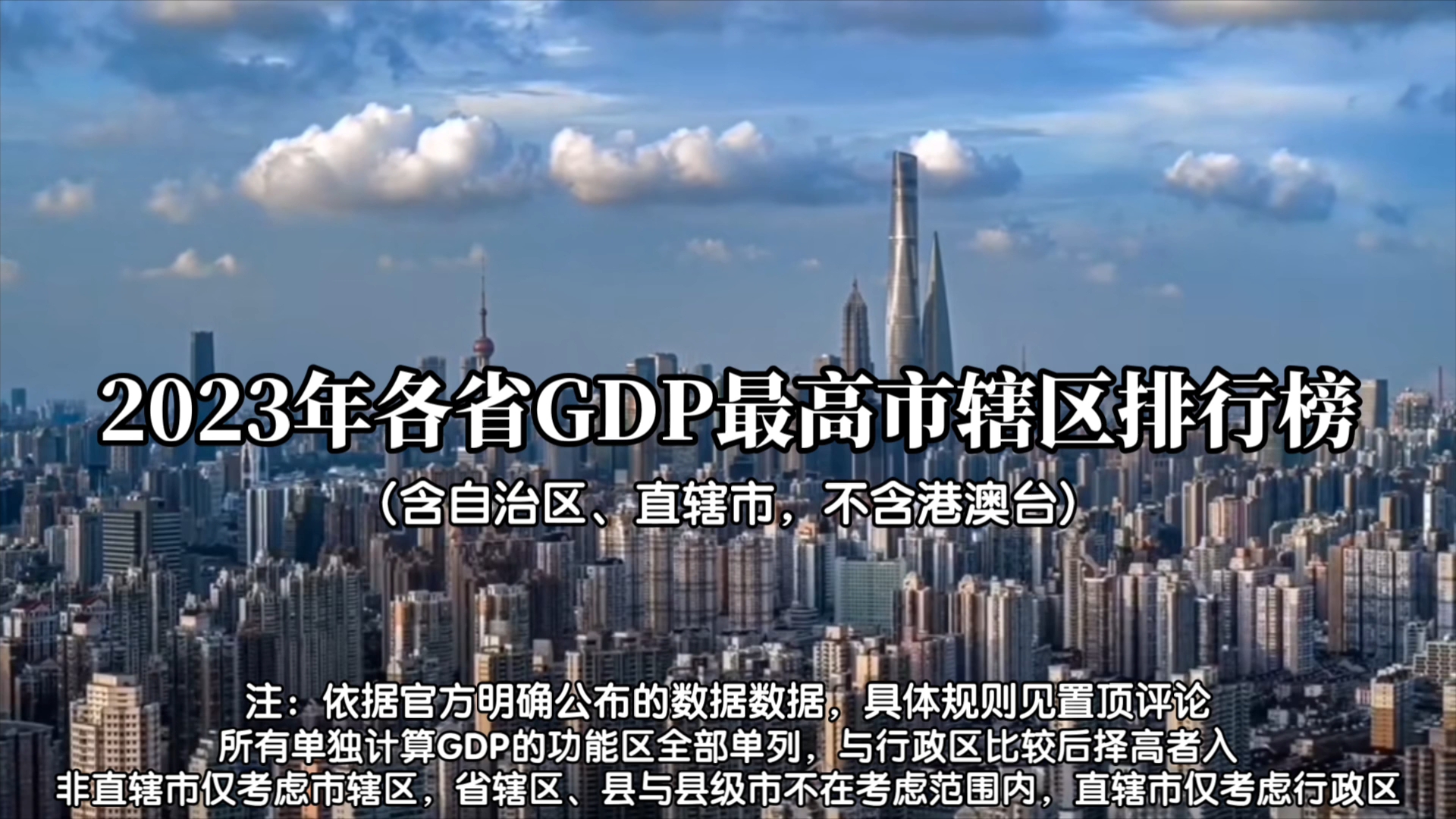 2023年全国各省GDP最高市辖区排名哔哩哔哩bilibili