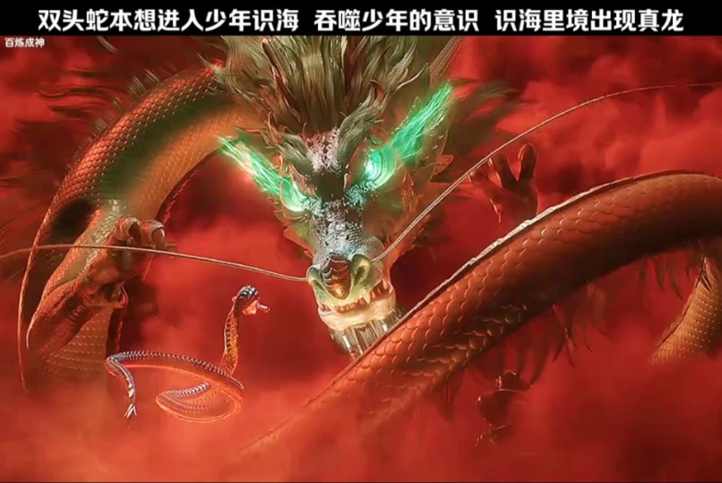 双头蛇本想进入少年识海吞噬少年的意识,识海里境出现真龙.