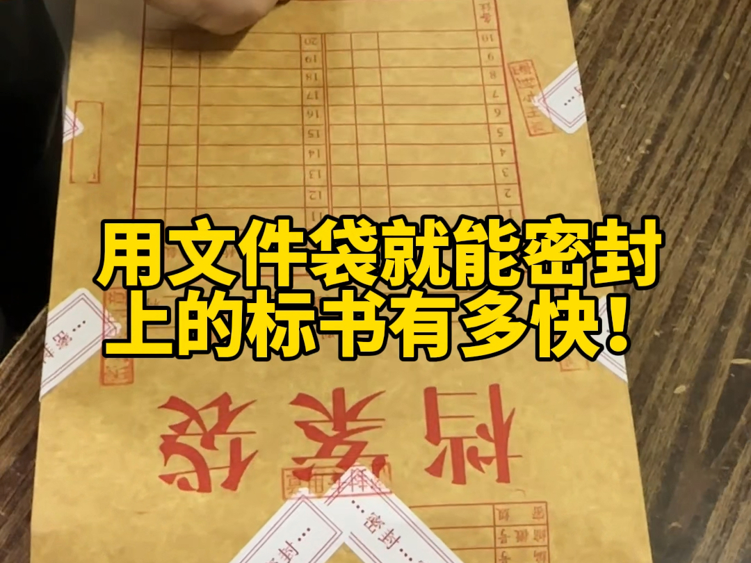 3本200页的投标文件,文件袋轻松密封!