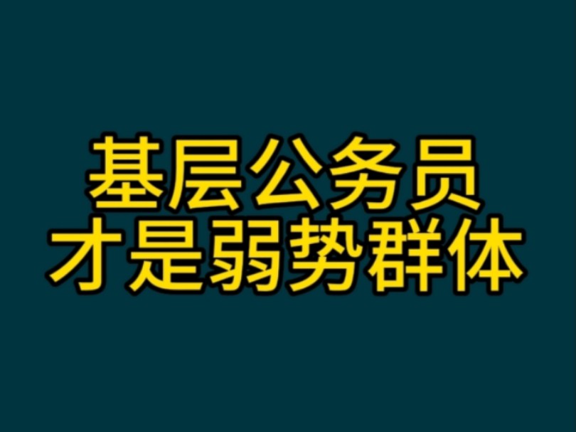 基层公务员才是真正的弱势群体哔哩哔哩bilibili