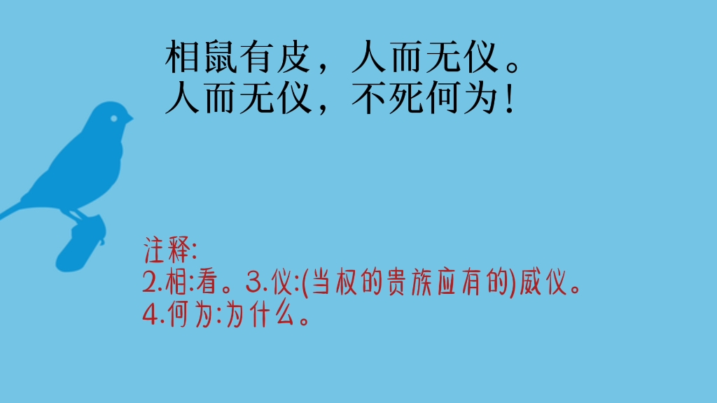 [图]相鼠。粗声大气直接骂，诗经数第一