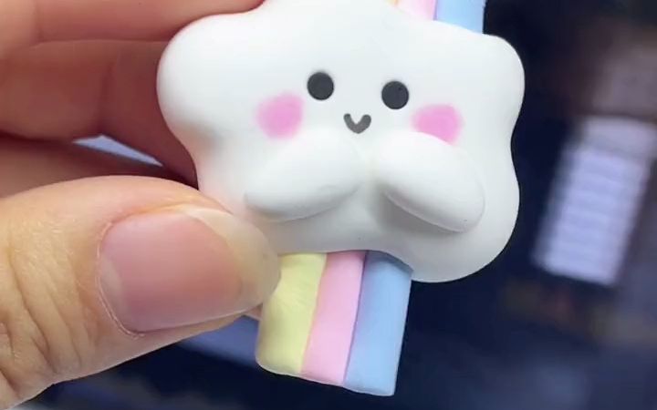 超轻粘土云朵冰箱贴教程