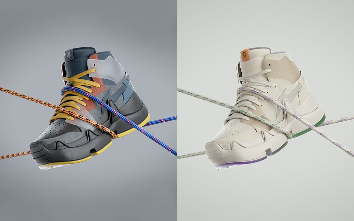 c4d oc 超细节 运动鞋渲染案例分享