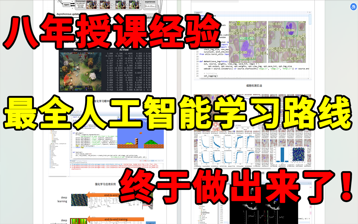 八年授课经验 精心整理制作!这份适合所有零基础人群的最全人工智能学习路线,终于做出来了!人工智能深度学习机器学习自然语言处理计算机视觉...