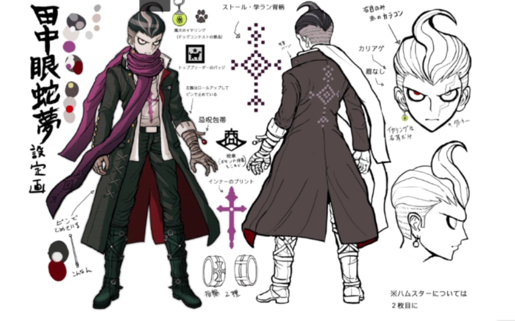 北锿〕弹丸论破 田中眼蛇梦 原画设计稿 语音 立绘_哔哩哔哩 (゜b゜