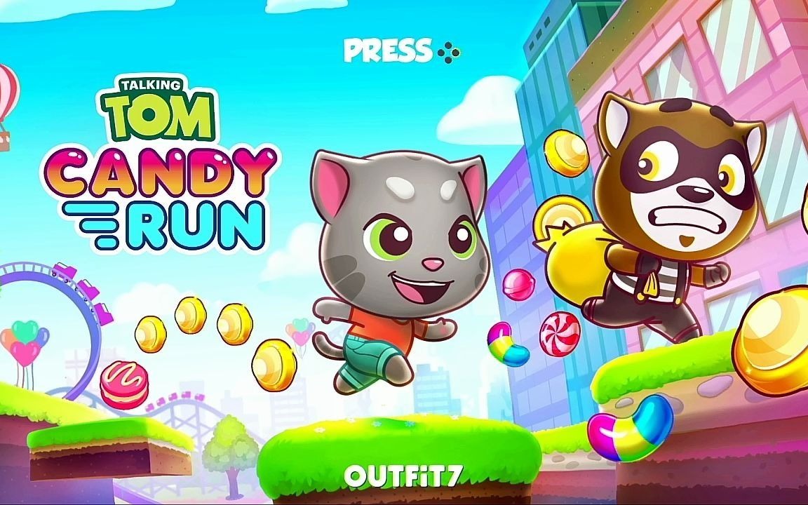 [图]【儿童游戏】SWITCH《汤姆猫快跑(Talking Tom Candy Run)》可双人