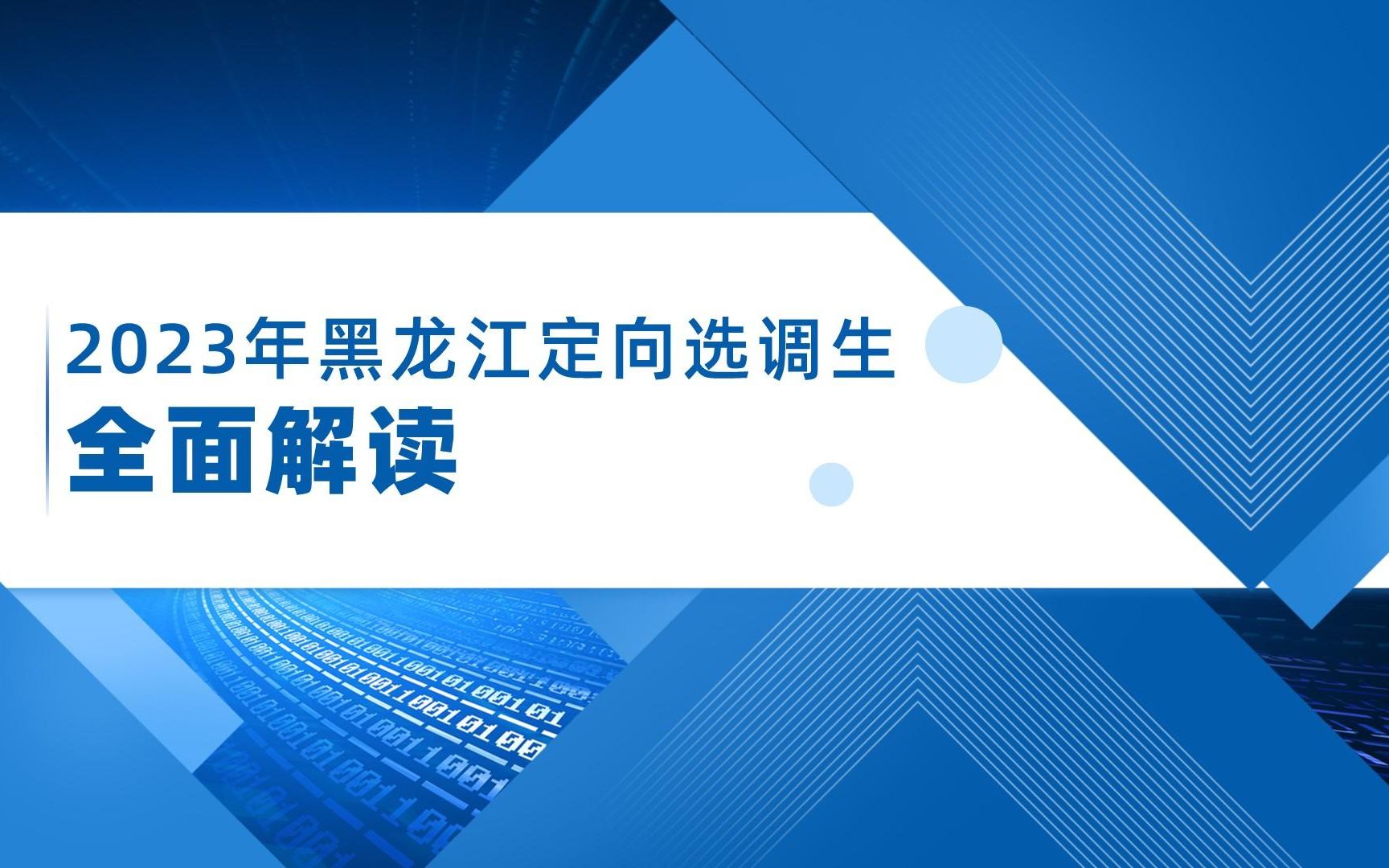 2023年黑龙江定向选调生全面解读哔哩哔哩bilibili