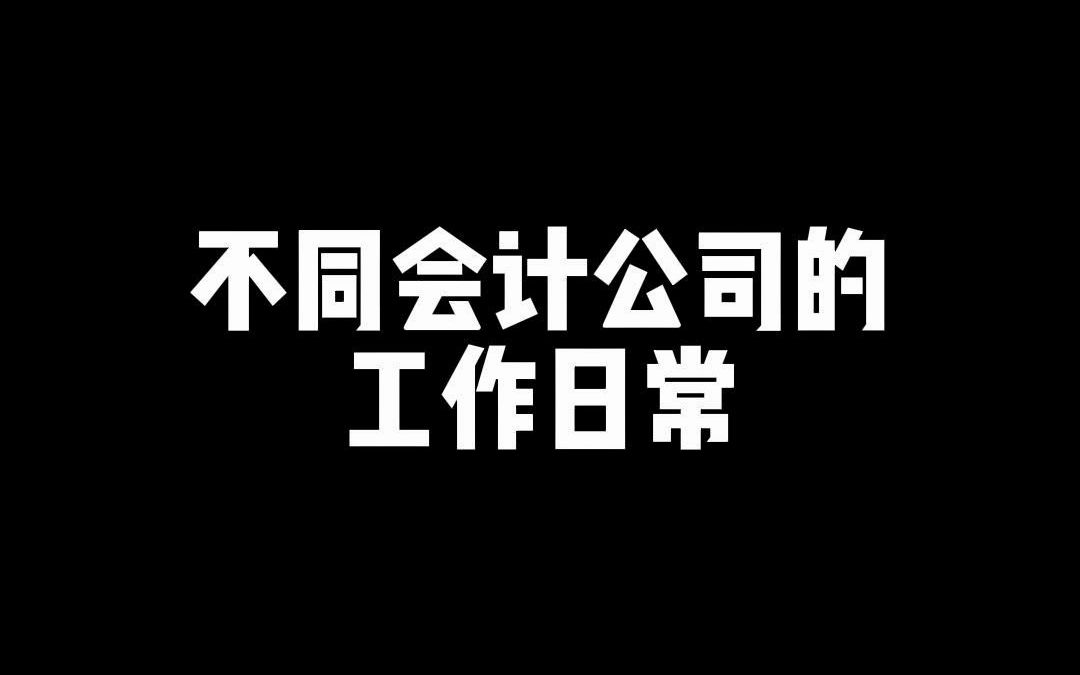 不同会计公司的工作日常哔哩哔哩bilibili