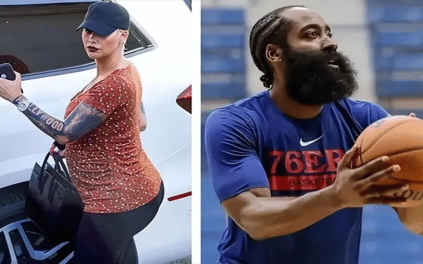 哈登前女友近况曝光,剃光头彰显个性,身材臃肿像大妈