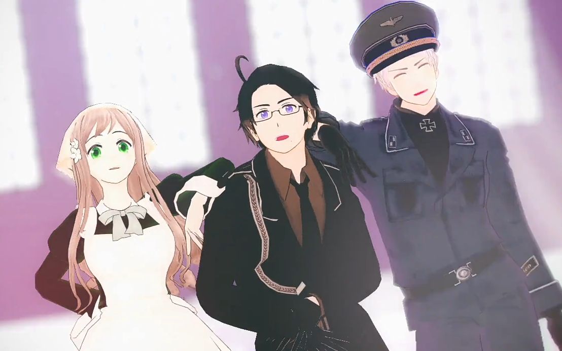 【aph/mmd】铁三角的jewel【镜头配布】_哔哩哔哩 (゜-゜)つロ 干杯