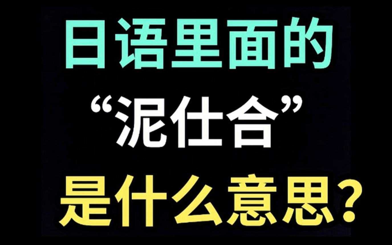 日语里的“泥仕合”是什么意思?【每天一个生草日语】哔哩哔哩bilibili