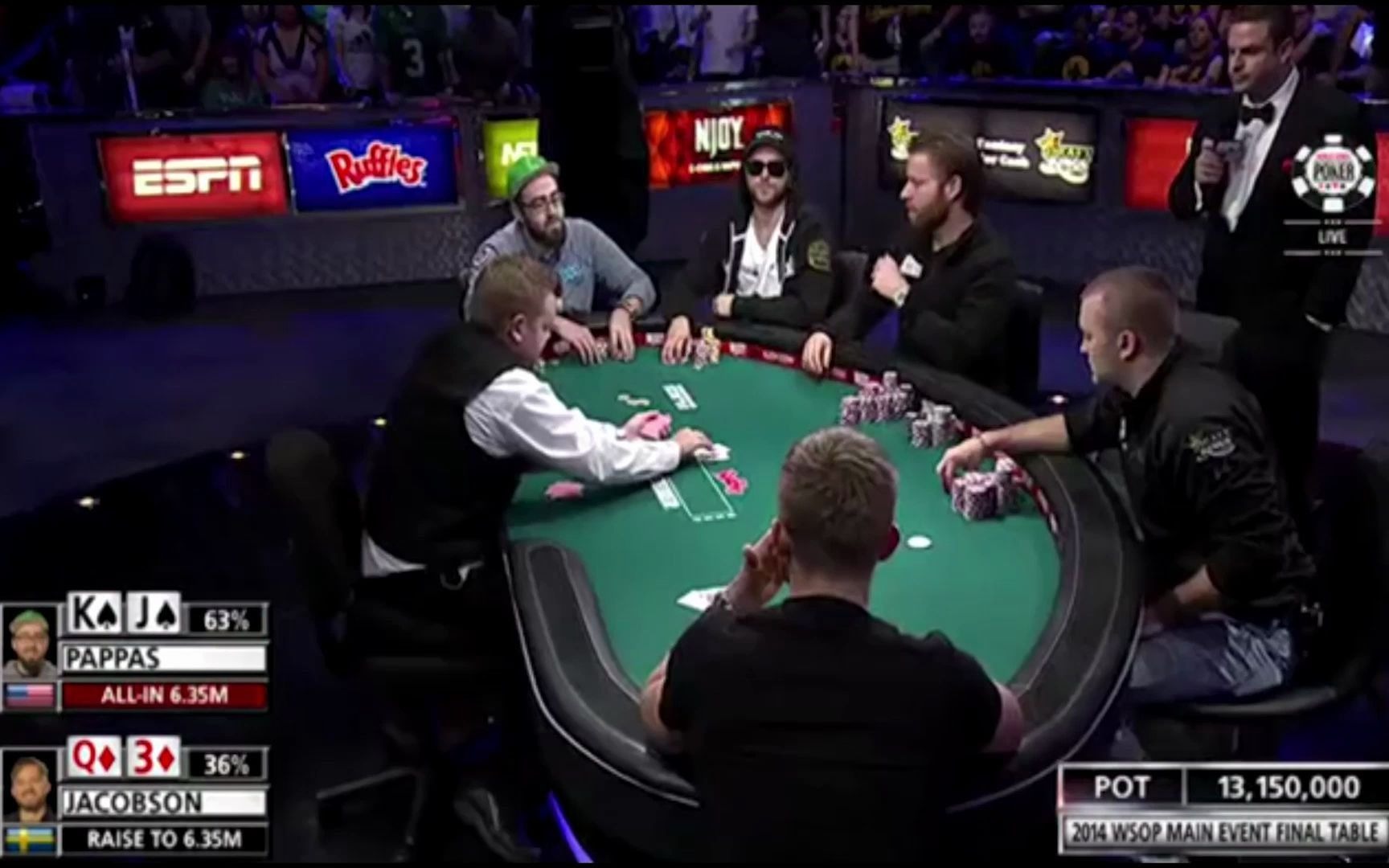 WSOP2014世界级比赛 Jacobson短码 把把Allin!不服就是干!桌游棋牌热门视频