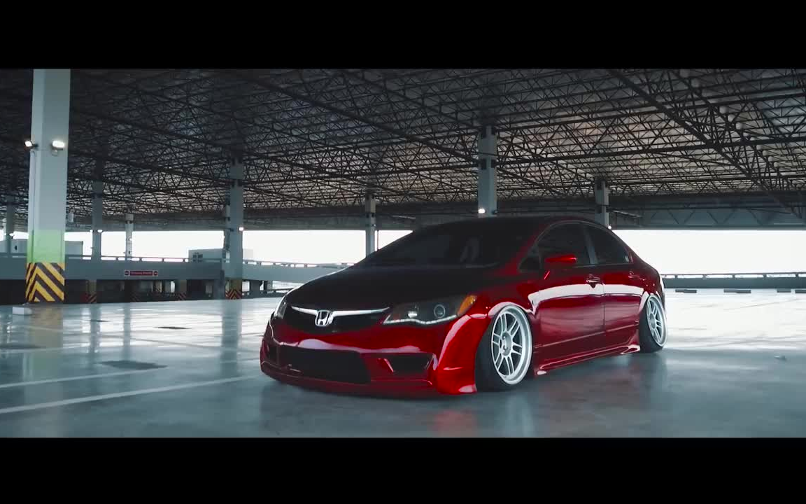 思域系列_ civic fd 骚红色 鸭尾