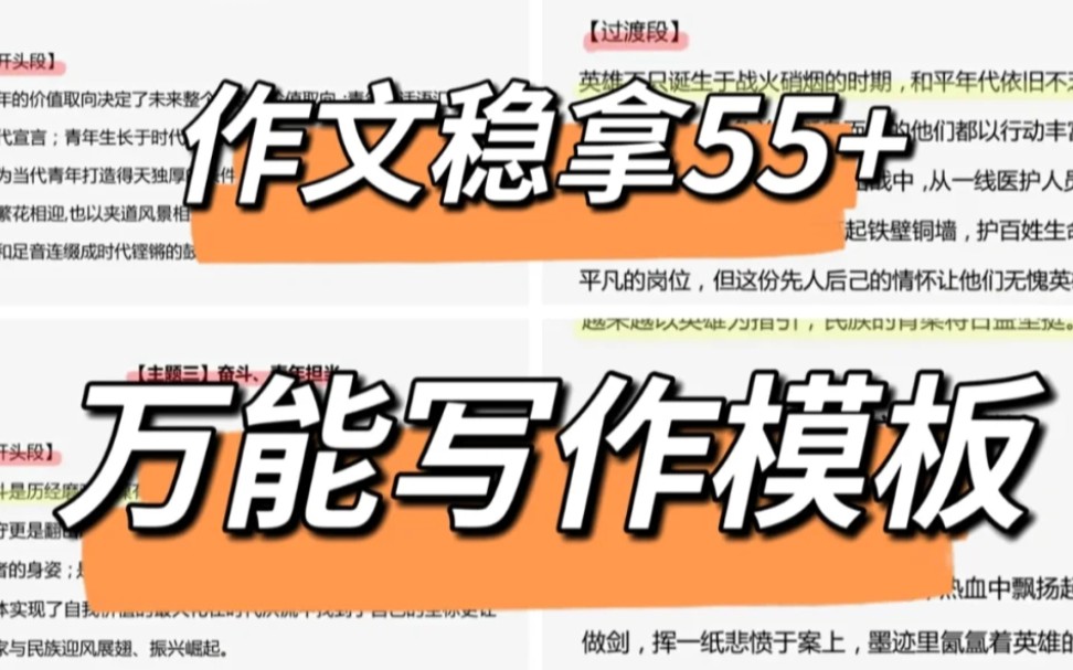 作文稳拿55+|万能写作模板哔哩哔哩bilibili