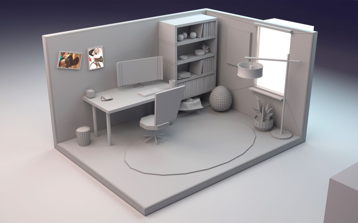 【3dmax场景建模】基础室内场景建模教学 这不有手就行哔哩哔哩bilibili