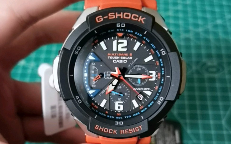 卡西欧gw-3000m-4a太阳能电波表开箱视频