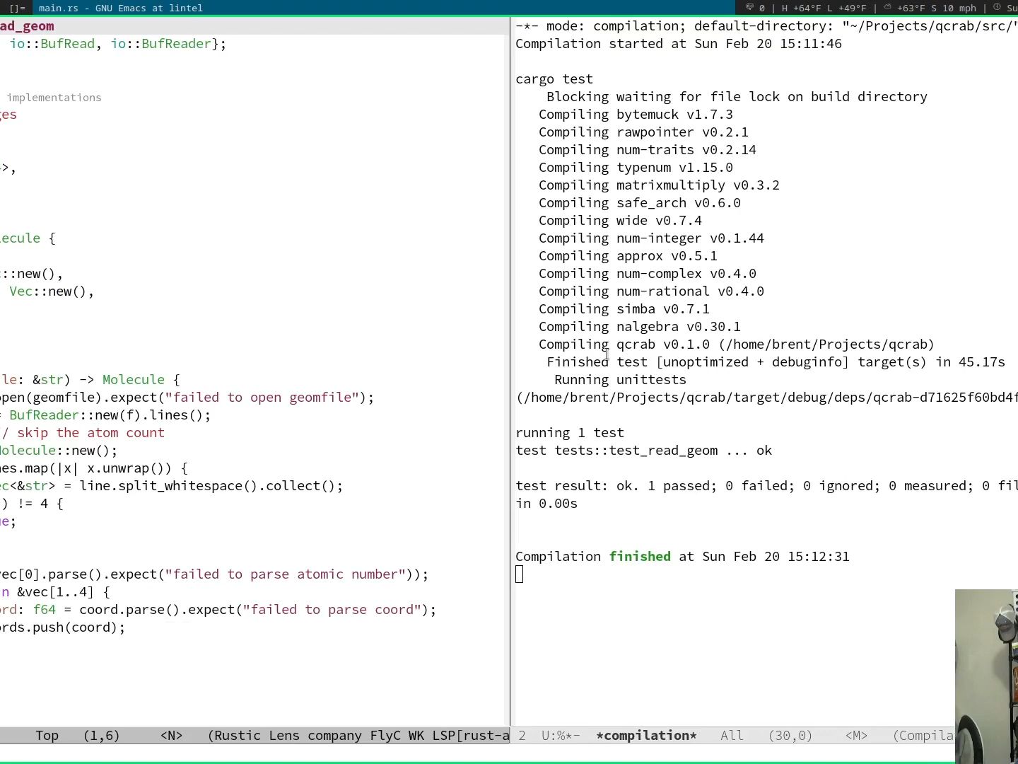 writing a quantum chemistry program in rust- part 2