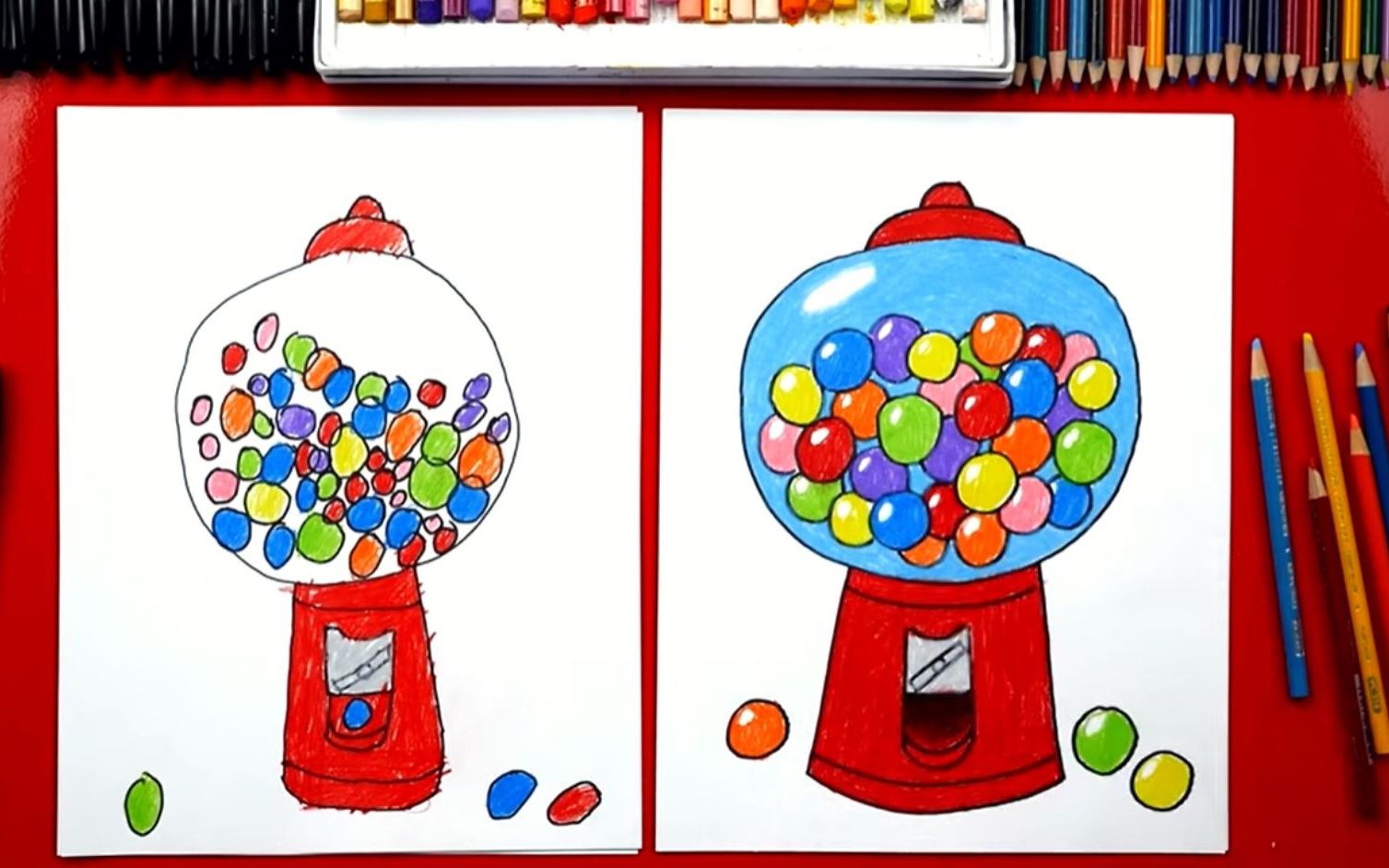 如何画糖果机扭蛋机