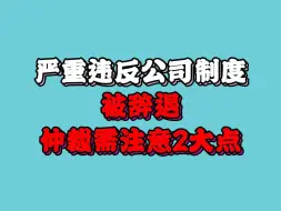 Download Video: 严重违反公司制度被辞退，仲裁需注意这2大重点：