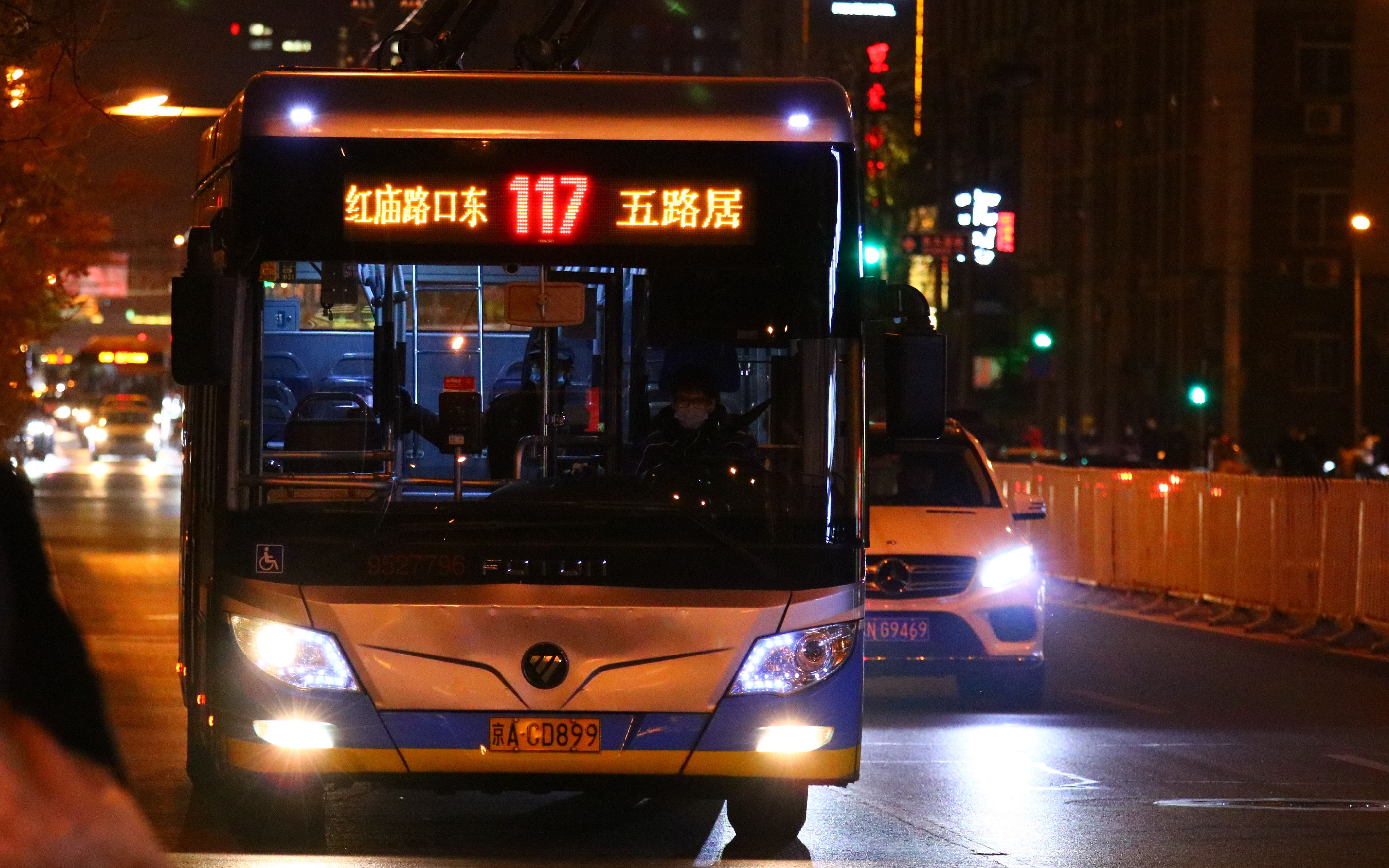 pov12无轨02北京公交117路五路居红庙路口东全程前方展望pov