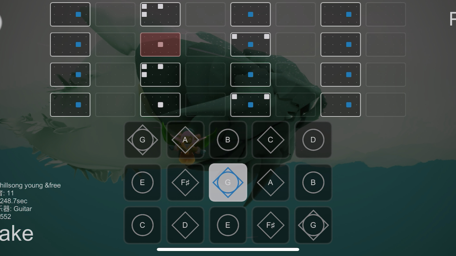 【光遇琴谱】wake-hillsong young&free 谱