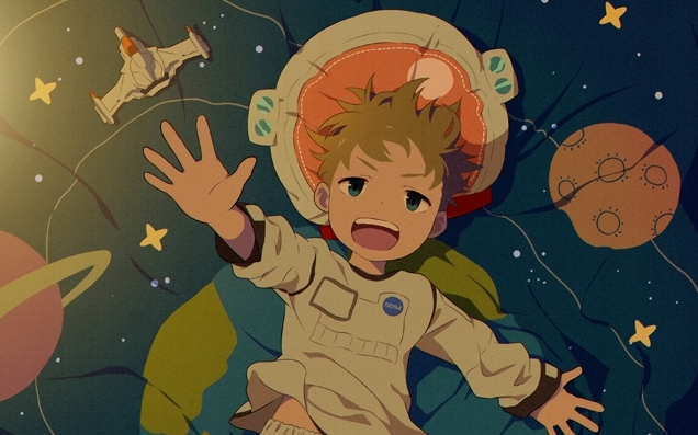 可爱的男孩子要睡觉啦