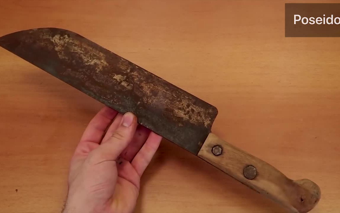 将20元的生锈刀切成高档的日本厨师刀