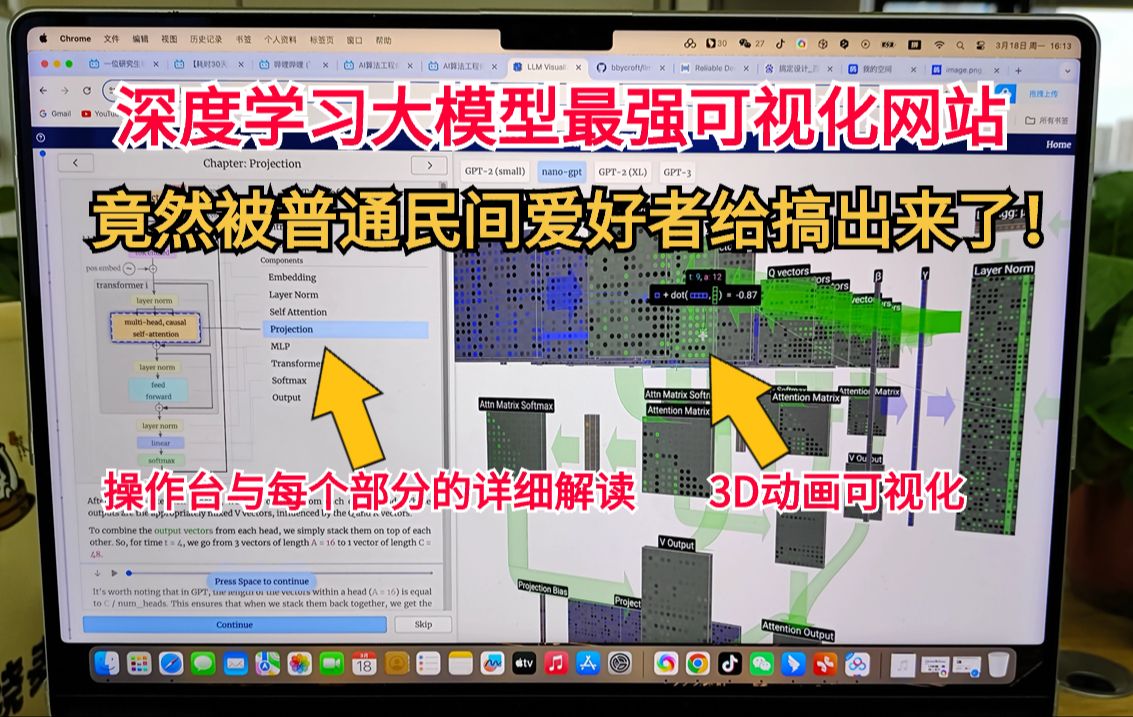 外网热度超高的人工智能大模型3D动画可视化网站分享!深度学习/机器学习/神经网络/pytorch哔哩哔哩bilibili