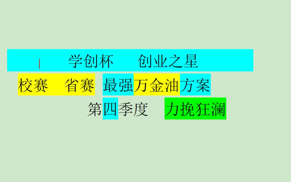 创业之星 学创杯 校赛省赛万金油方案 第四季度 最重要!力挽狂澜!不看后悔!哔哩哔哩bilibili