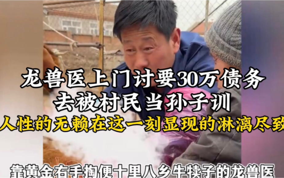 龙兽医上门30万债务,去被村民当孙子训,人性的无赖在这一刻显现的淋漓尽致哔哩哔哩bilibili