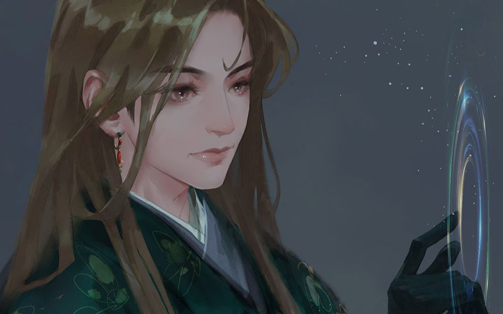 【板绘】一位古风绿衣美人(不是所有的绿袍都是温客行哈哈)_哔哩哔哩