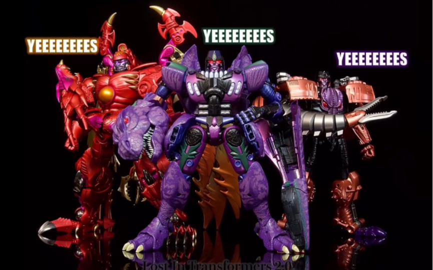 红龙威震天,金属变体霸王龙实物展示 变形金刚 超能勇士 野兽战争