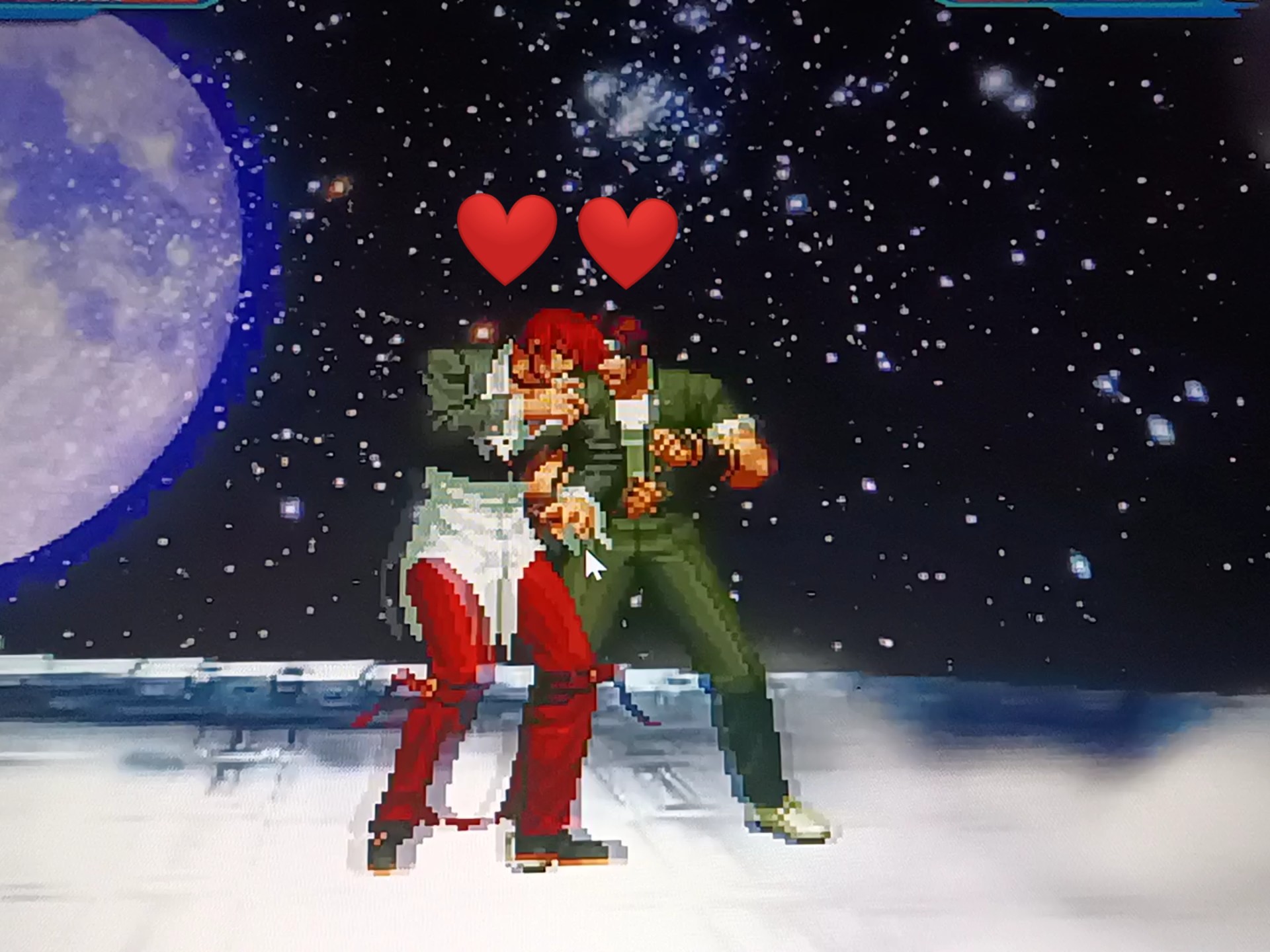 请闭眼睛观看,八神和草薙京月下趣事