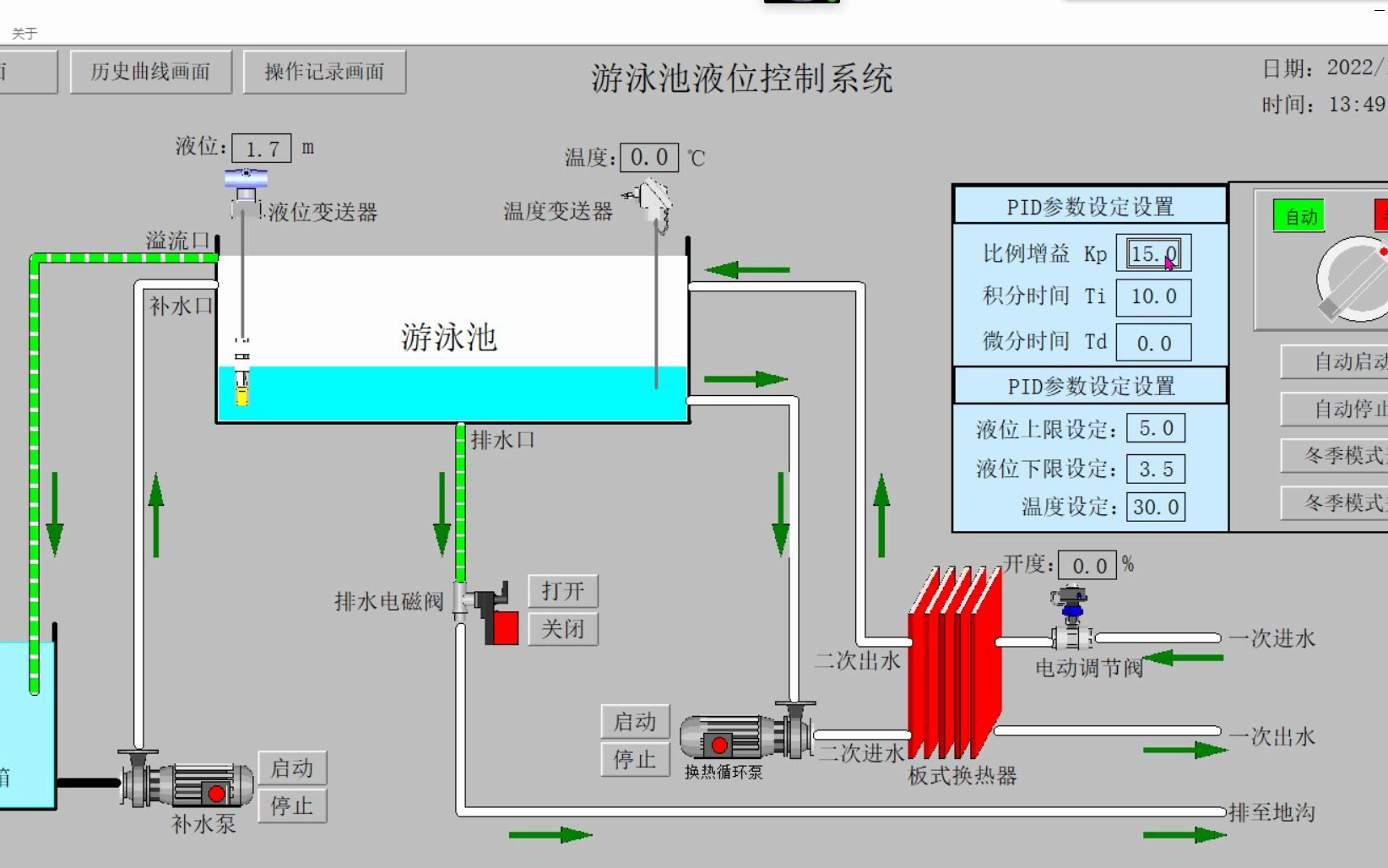 plc智能泳池液位控制系统设计(S7200+组态王)哔哩哔哩bilibili