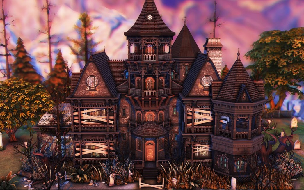 【模拟人生4速建|搬运】幽灵公馆 by plumbob kingdom_哔哩哔哩 (゜