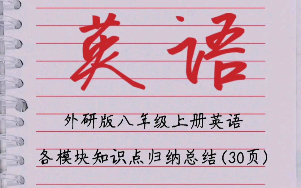 外研版八年级上册英语各模块知识点归纳总结哔哩哔哩bilibili