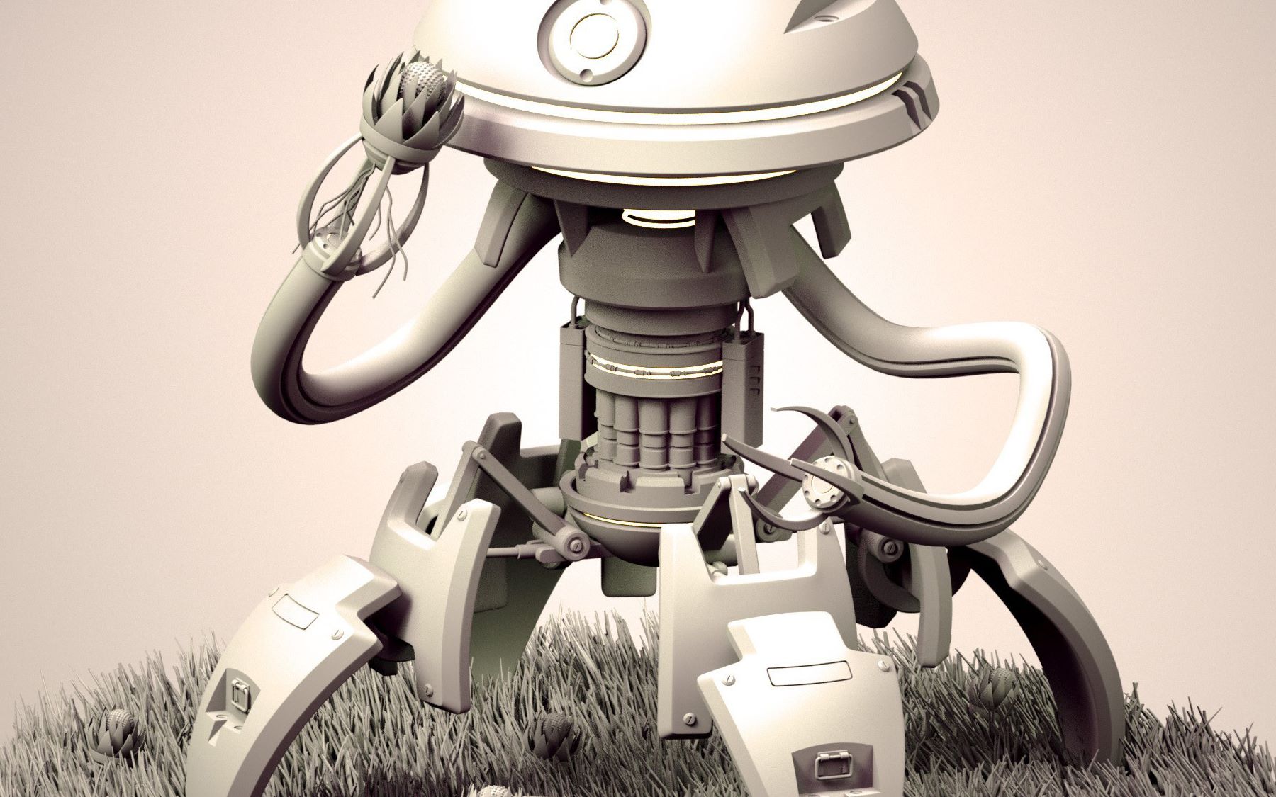 maya建模卡通机器人高模硬表面制作教程