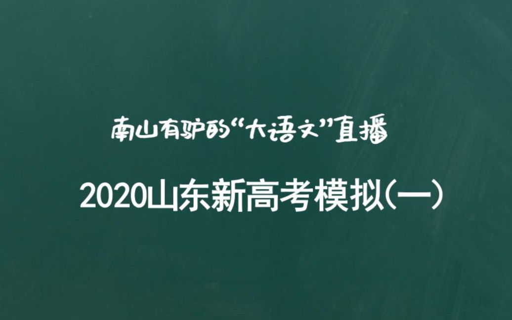 2020山东省新高考模拟语文考试  试卷精讲(上)哔哩哔哩bilibili