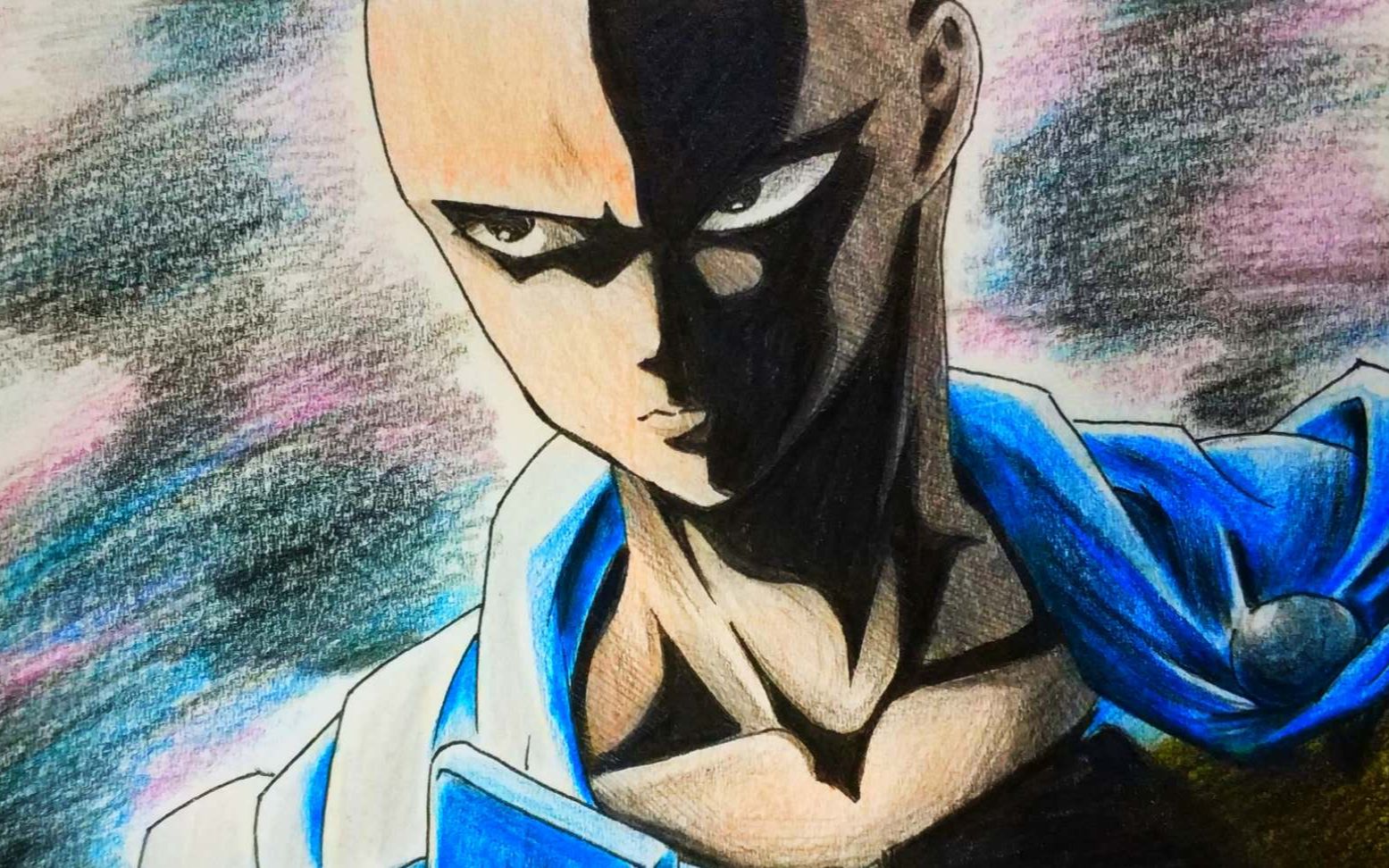 【一拳超人 手绘】用彩铅画琦玉老师