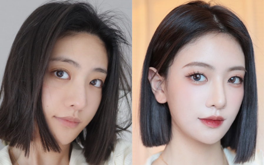 一刀切短发打理教程|路人秒变女神_哔哩哔哩_bilibili
