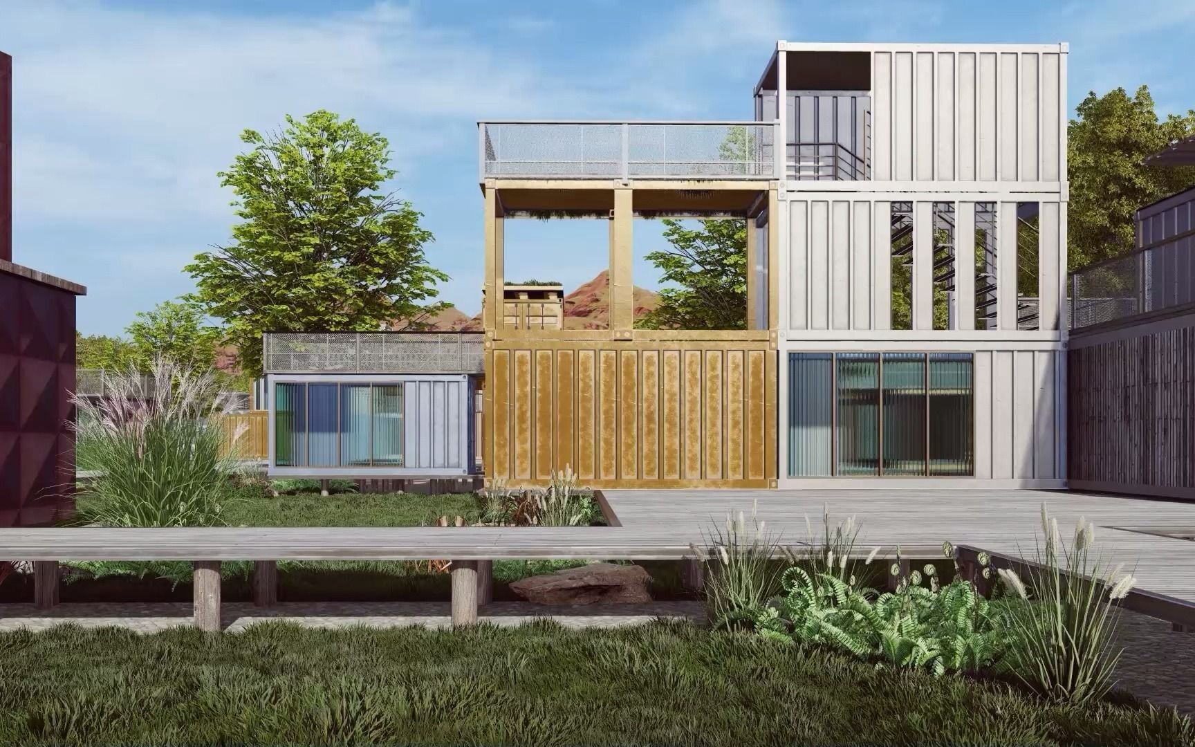 朋克建筑,工业风,景观,集装箱