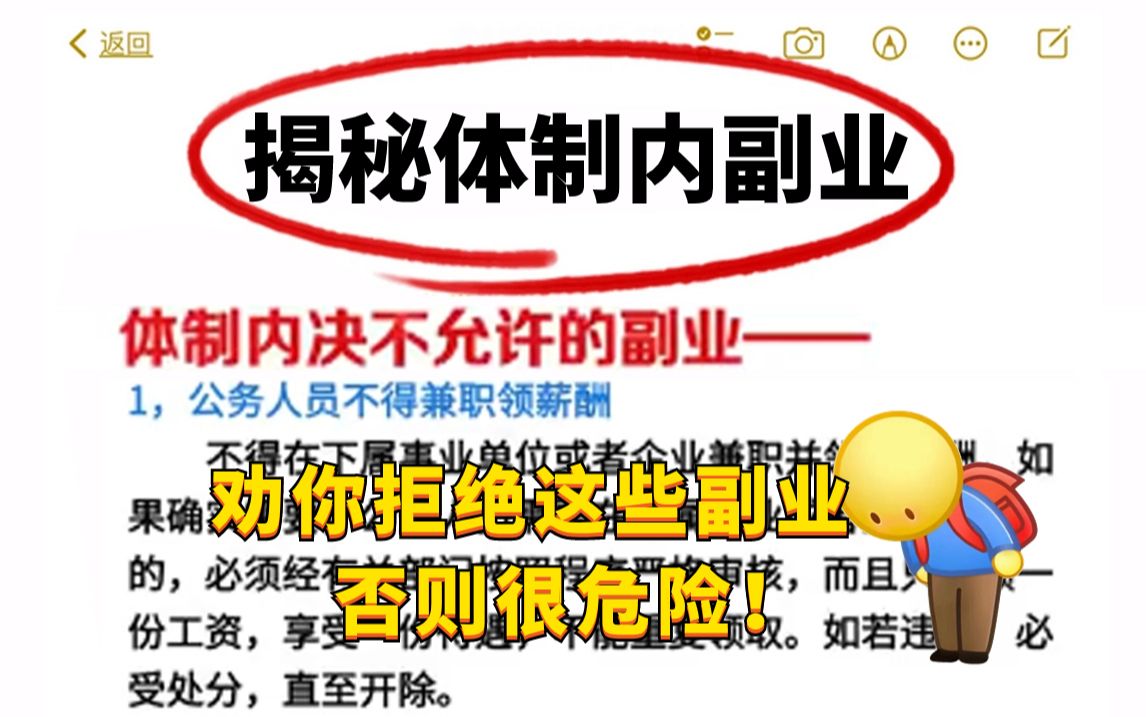 揭秘体制内副业,哪些能做,哪些不能做!既可以赚钱又不影响前途,实现财富自由!哔哩哔哩bilibili