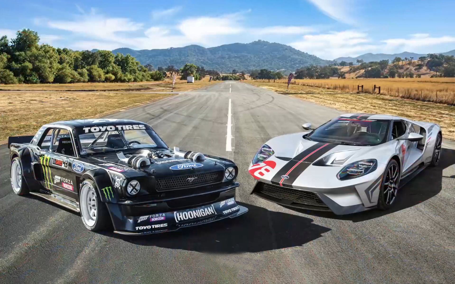 砖叔1400马力mustang vs 福特gt碳纤维版