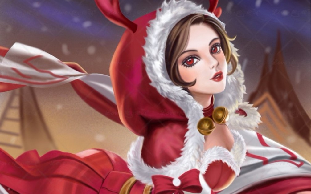 【指绘】貂蝉-圣诞恋歌  绘画过程